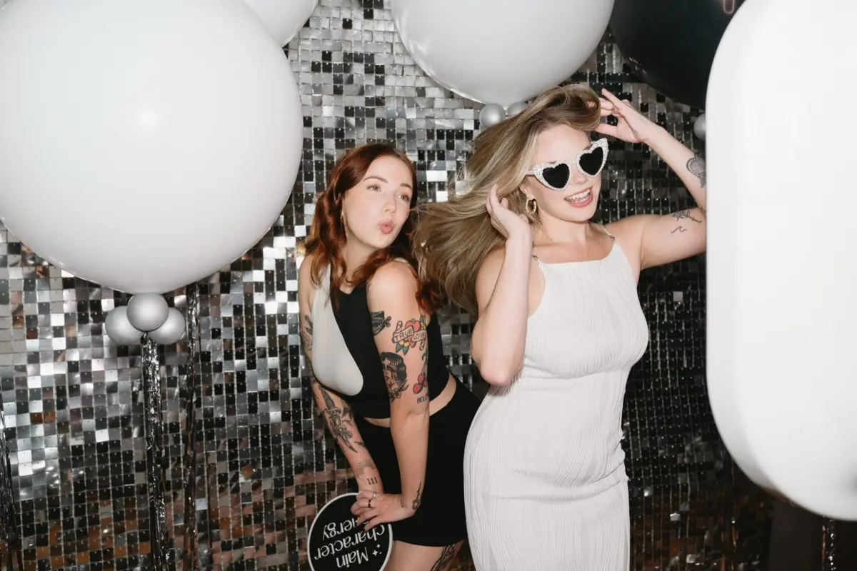 Glitter photo booth NYE party sparkle Los Angeles