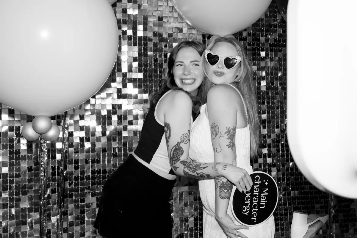 Glitter photo booth glamour event photography Los Angeles