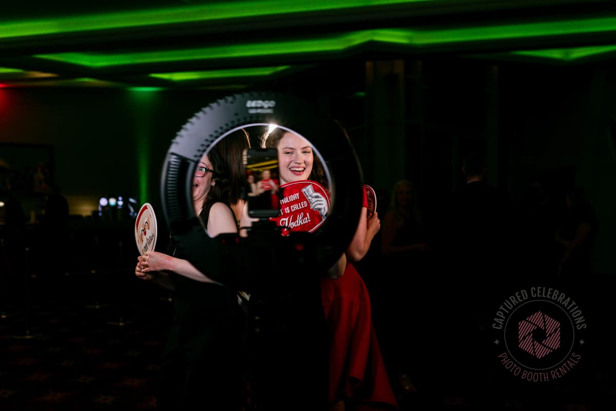 360 photo booth LED ring setup Los Angeles — Captured Celebrations