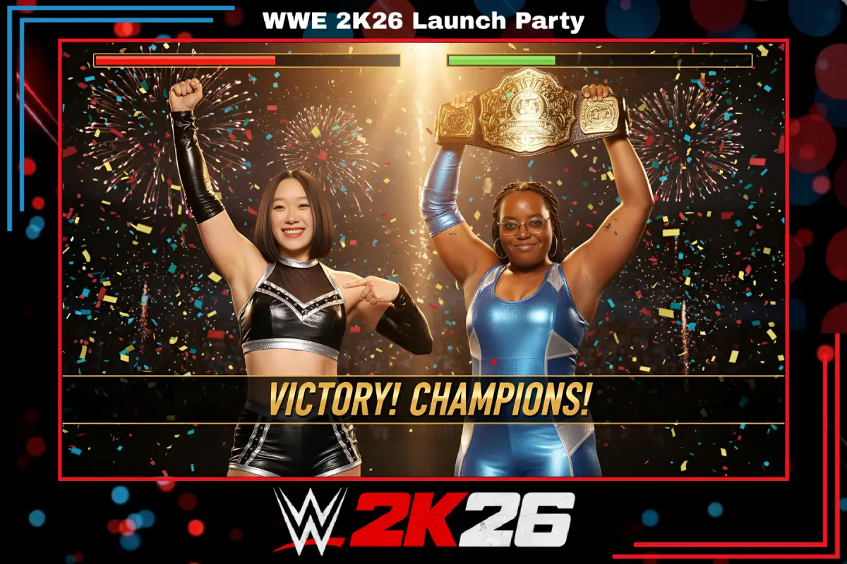 WWE 2K26 AI photo booth activation in Los Angeles