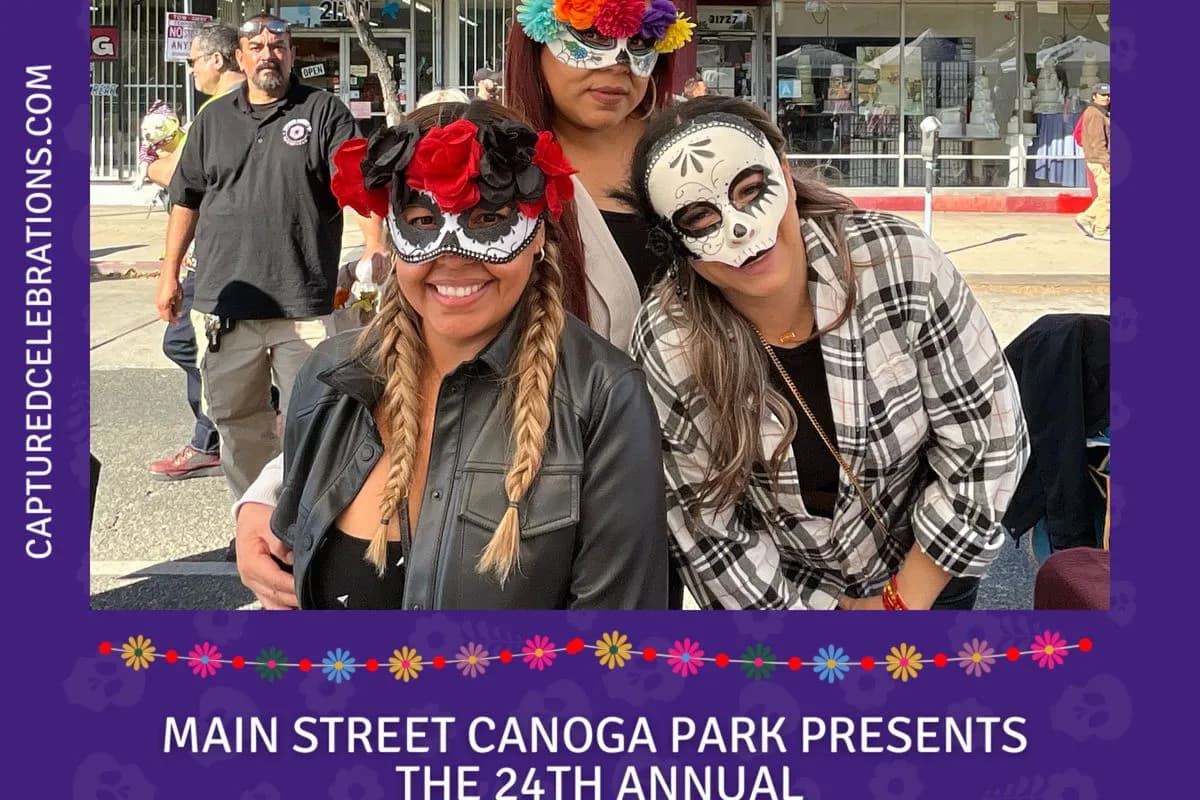 Dia de los Muertos themed photo booth with cultural decorations in Los Angeles