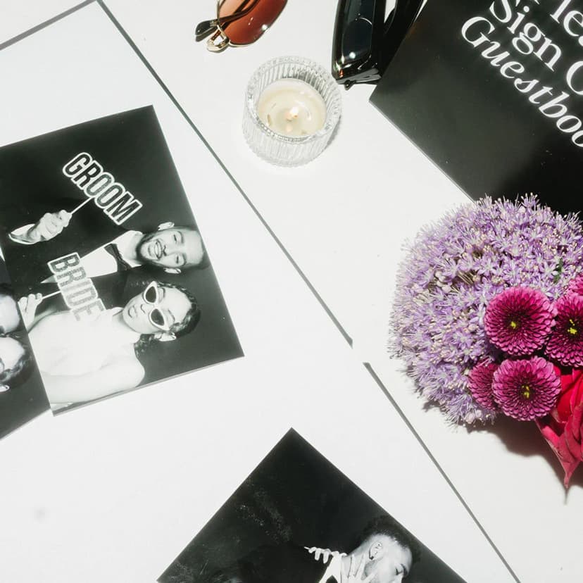 Photo guestbook station at LA wedding — Captured Celebrations