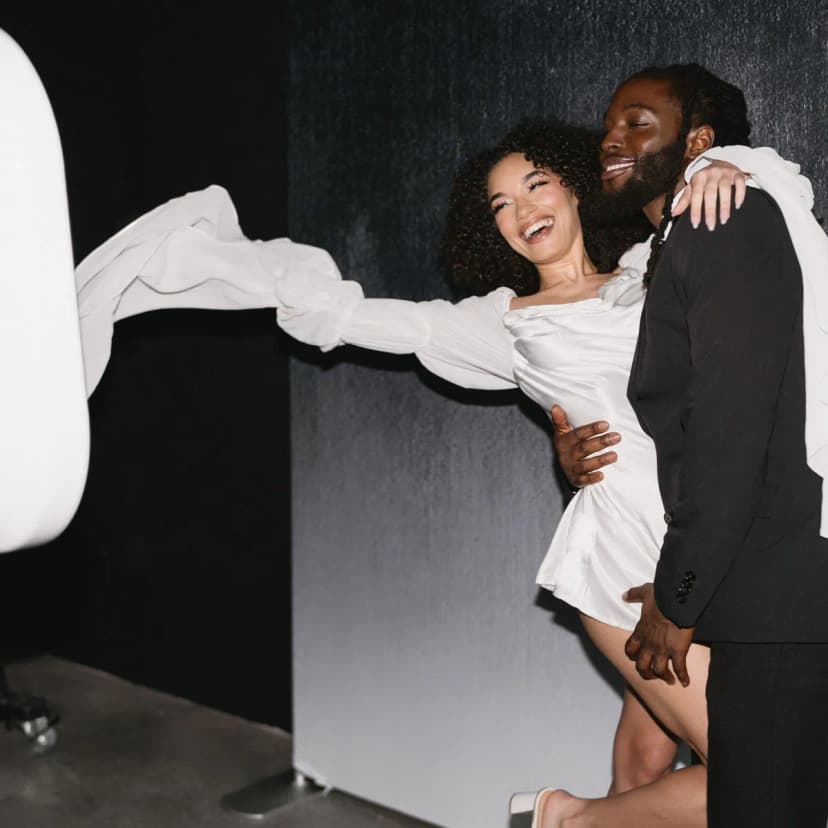 Guests toasting at wedding photo booth in Los Angeles — Captured Celebrations