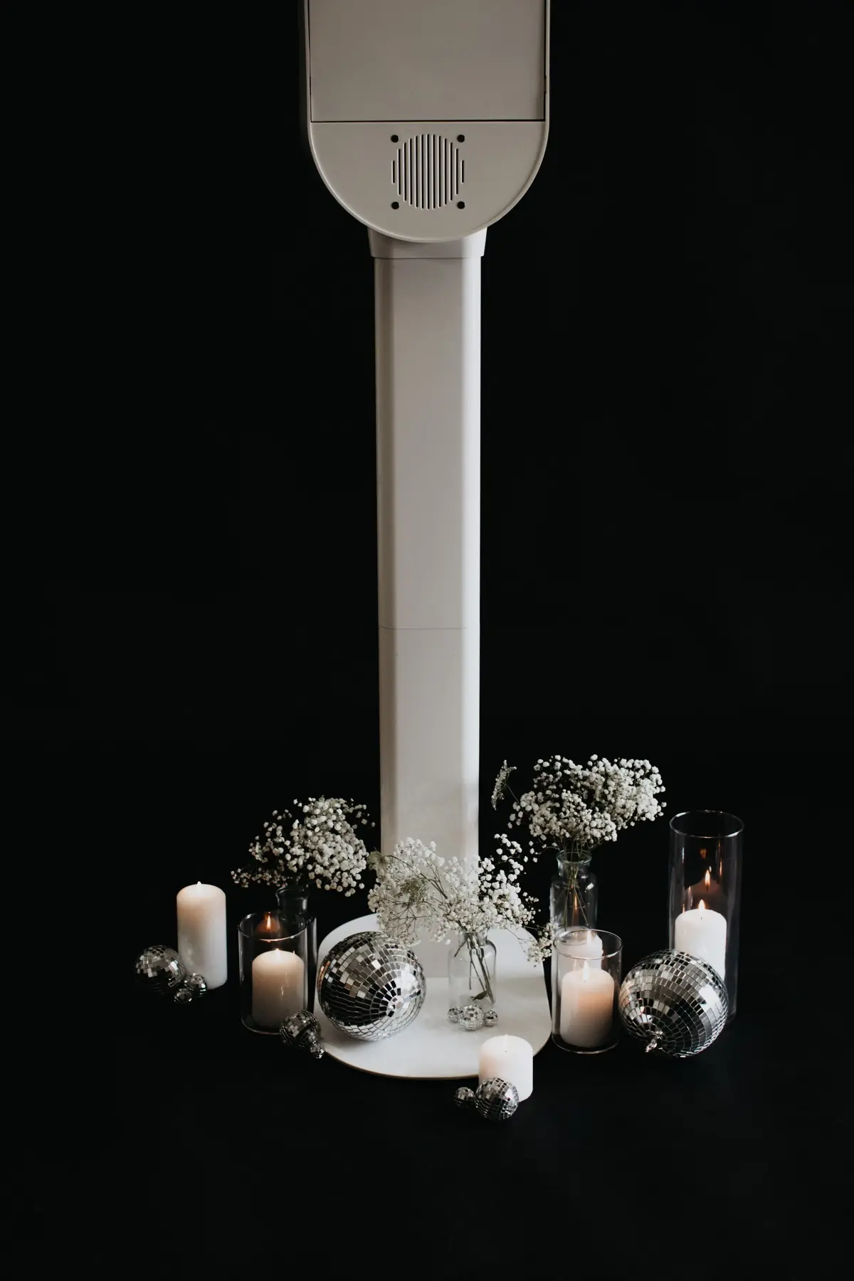 Outdoor photo booth setup during golden hour at a Southern California event