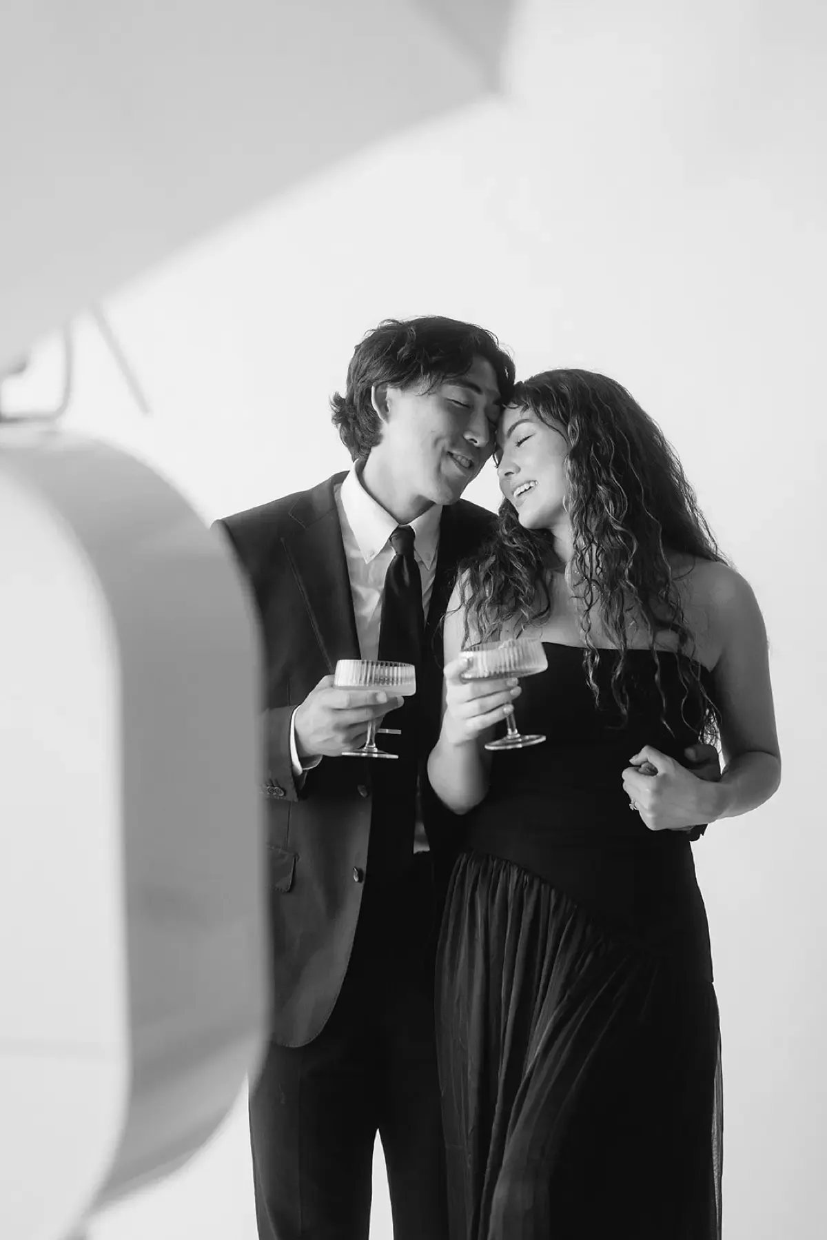 Glamorous black and white photo booth portrait for Los Angeles event planners