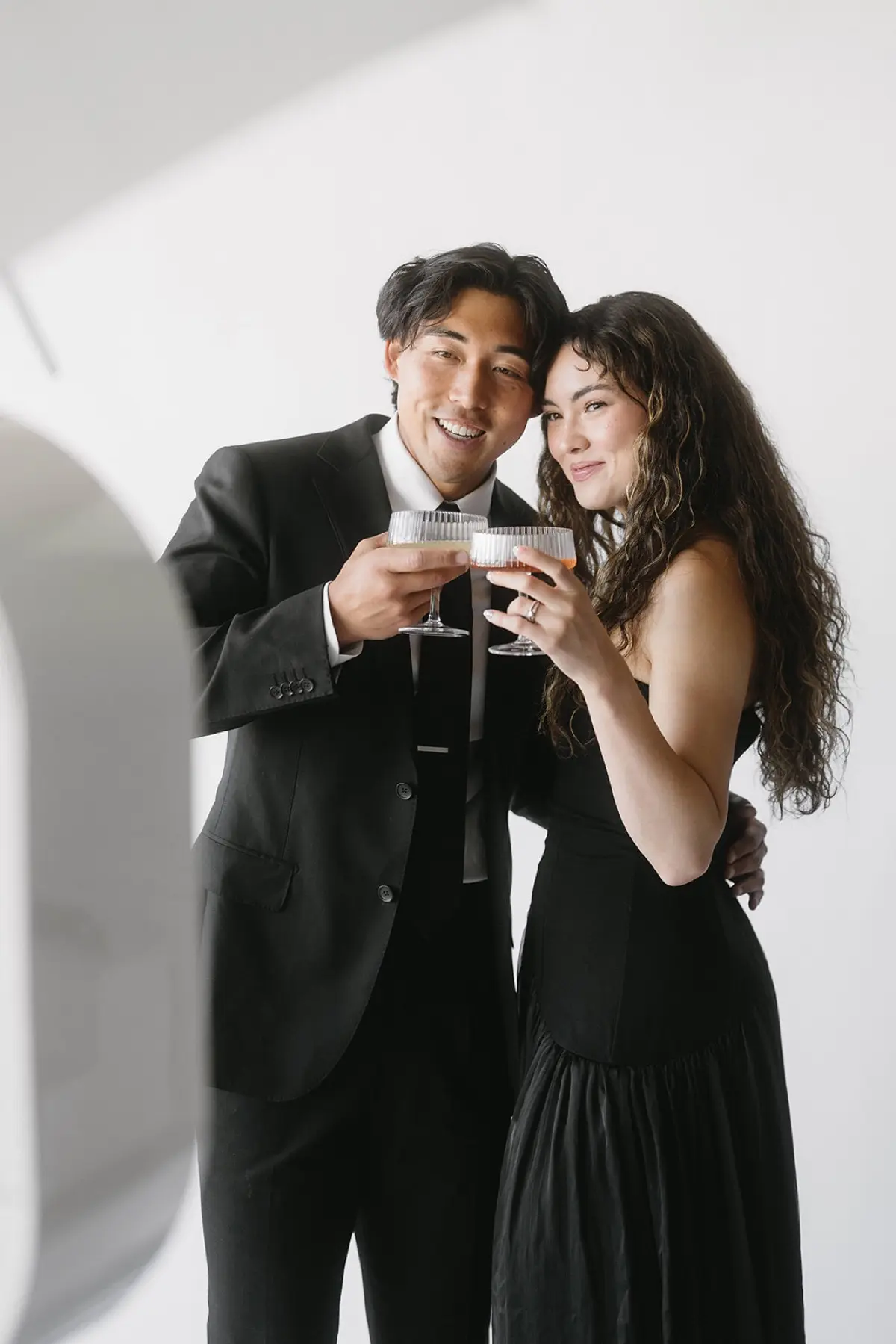 Glamorous portrait session from an open air photo booth with professional lighting