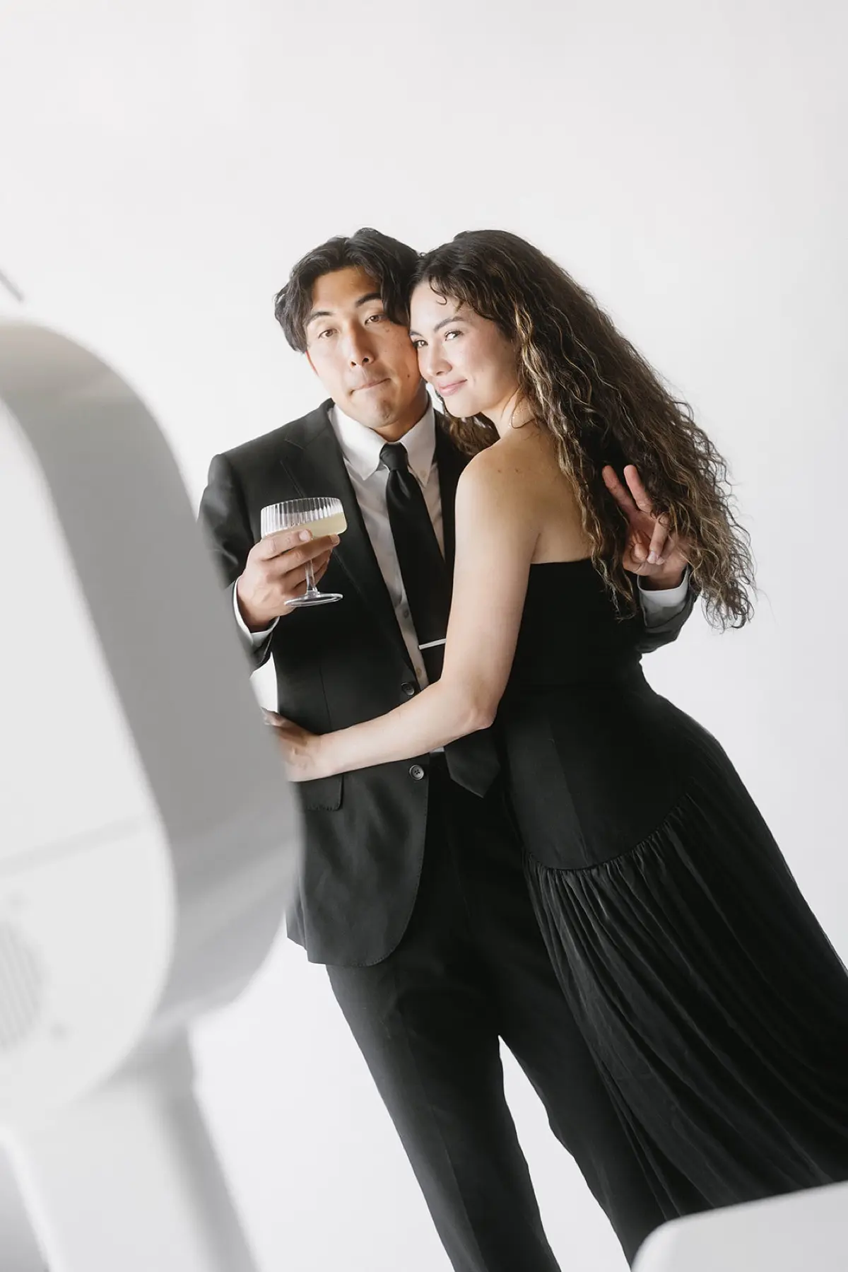 Glam photo booth portrait at a Los Angeles quinceañera