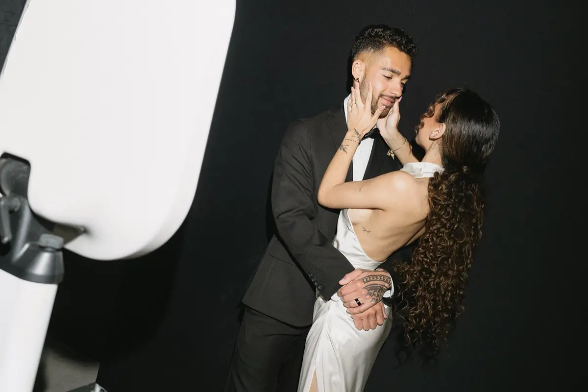 Open air salsa photo booth at a festive Los Angeles quinceañera
