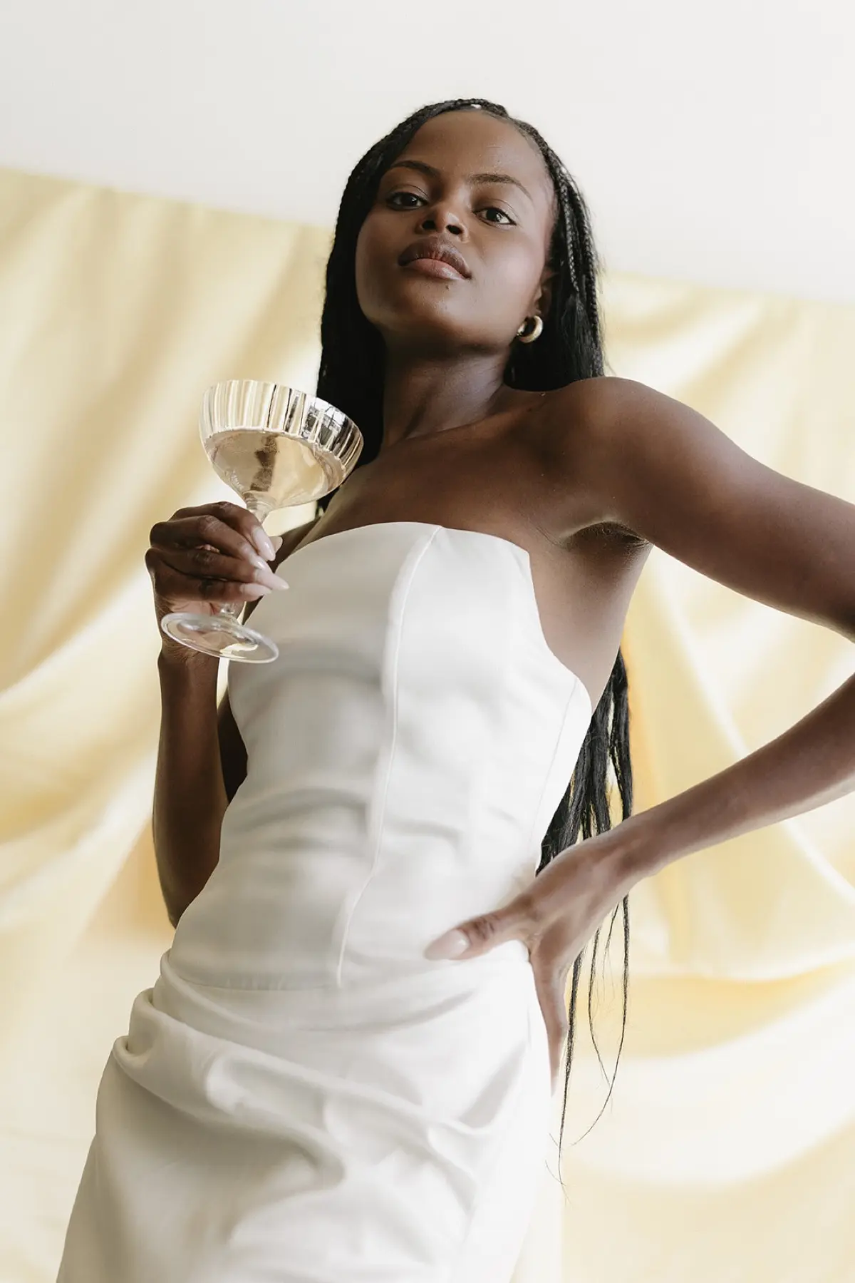 Gold metallic photo booth at a Los Angeles party venue
