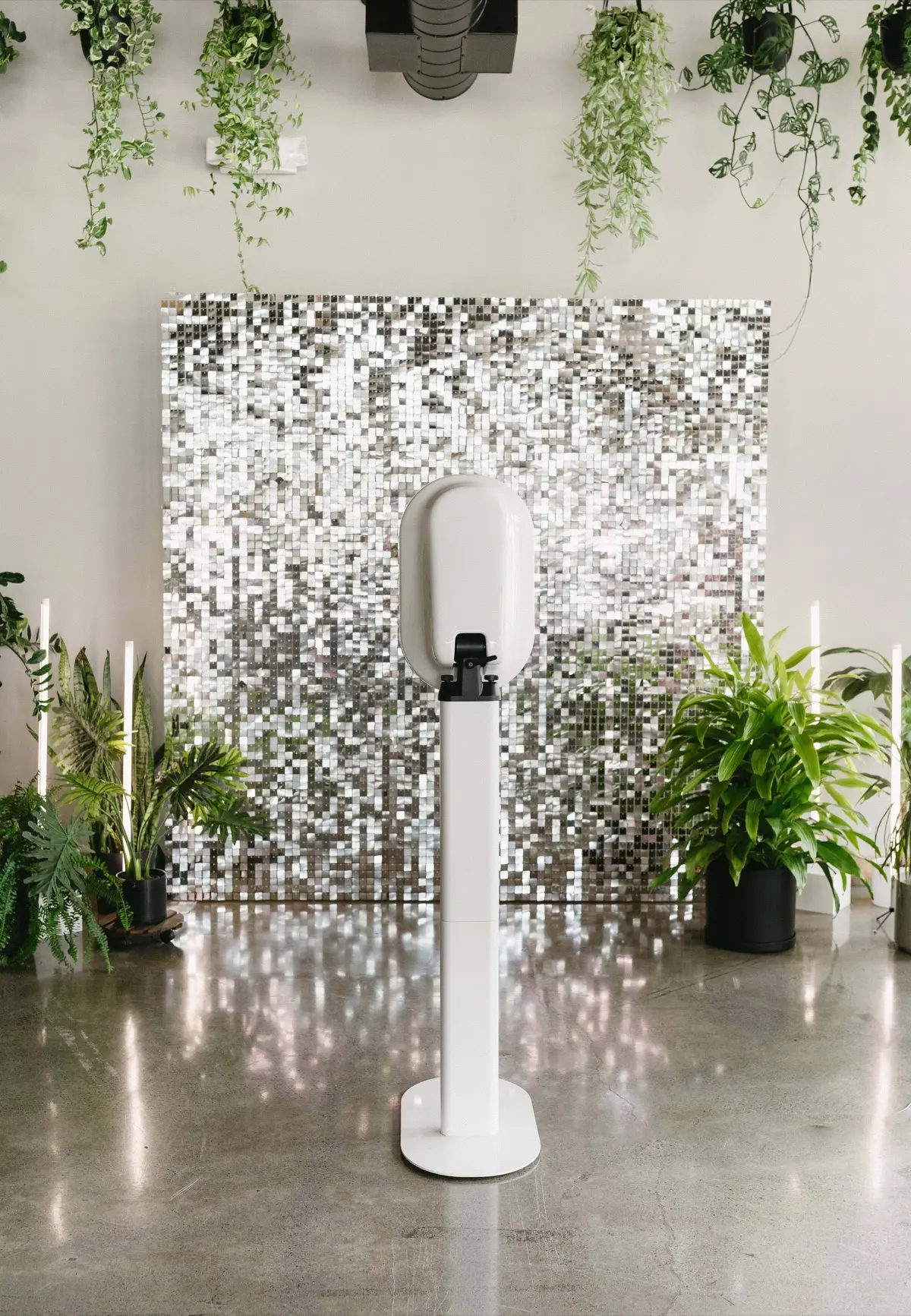 Professional open air photo booth rental with shimmer backdrop in Los Angeles