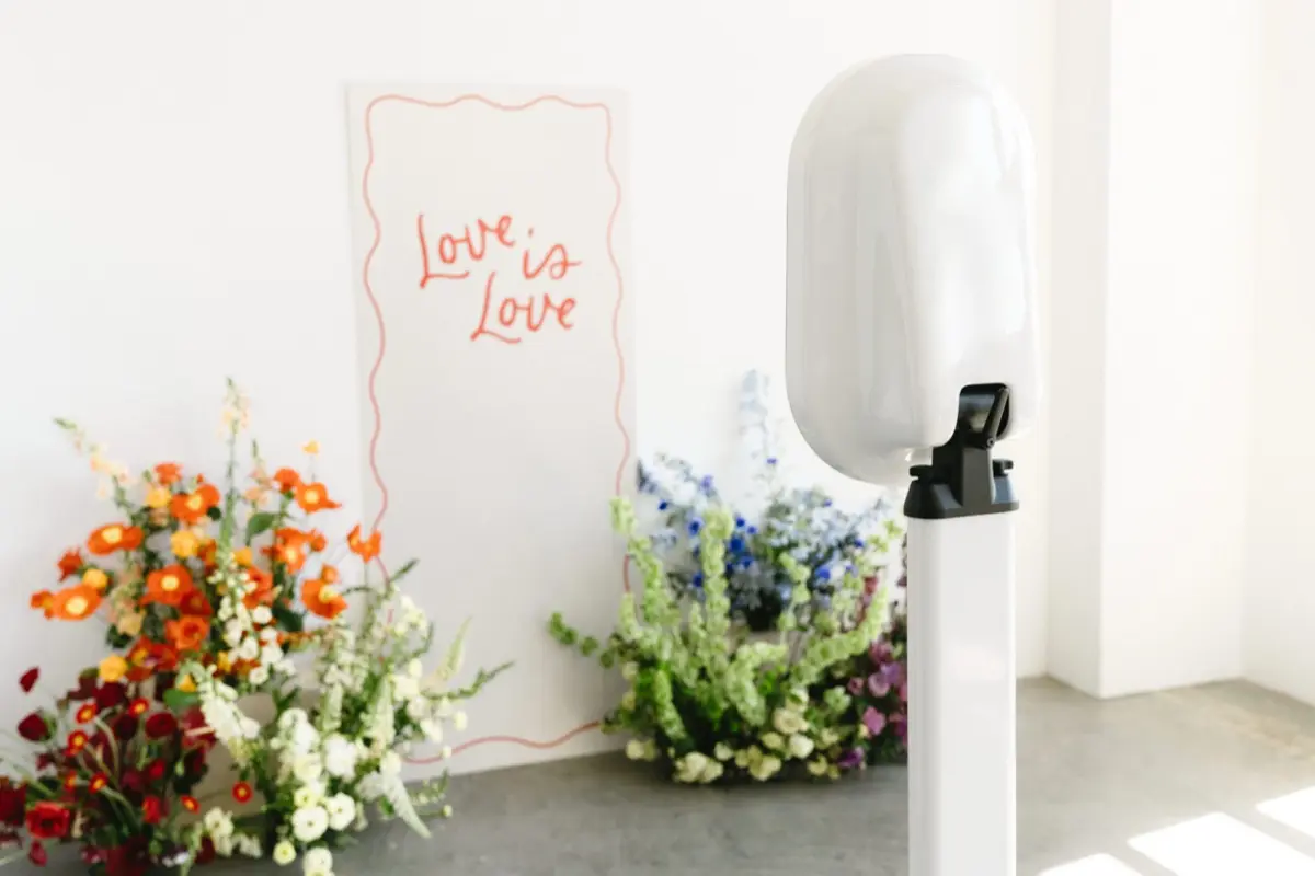 Pride rainbow open-air photo booth creating unforgettable memories at a Los Angeles celebration