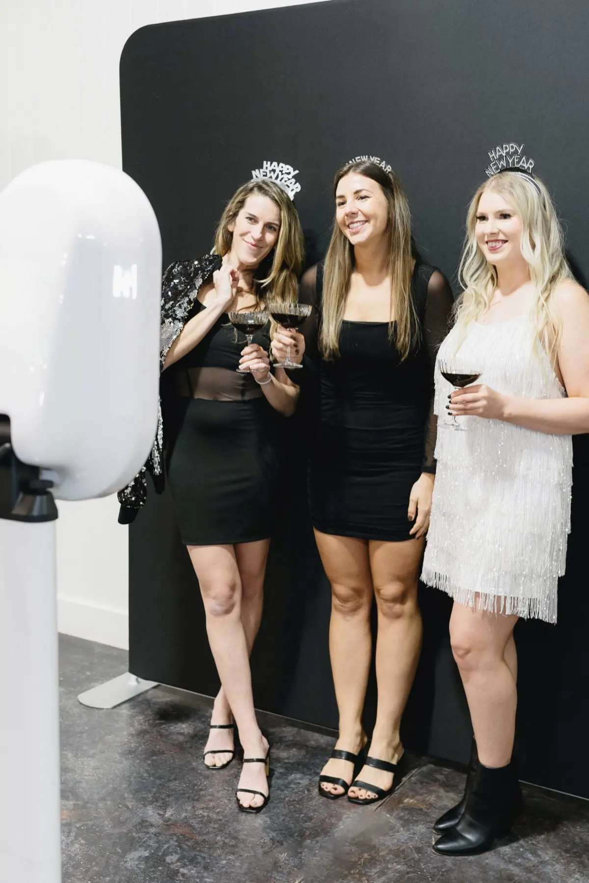 Spotlight photo booth setup for Los Angeles New Year's Eve events