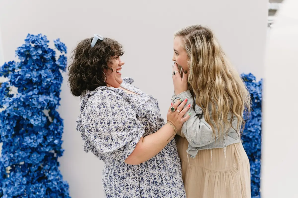 Something blue photo booth with elegant event styling in Los Angeles